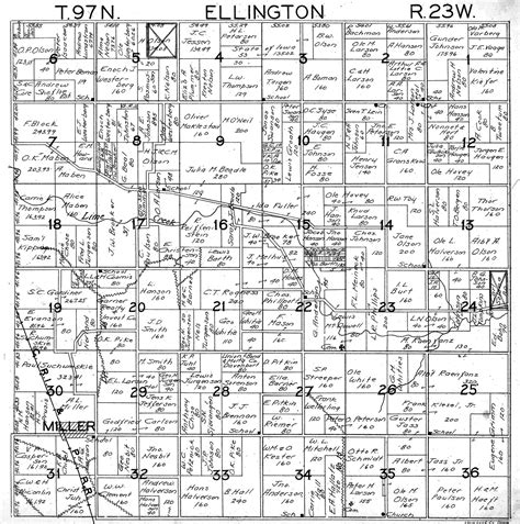 1896/1930 Ellington Twp Map