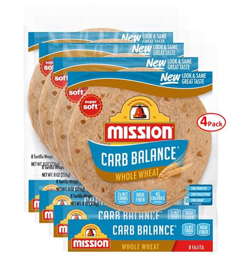 Mission Carb Balance Soft Whole Wheat Fajita Tortillas Low Carb Keto