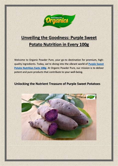 PPT Unveiling The Goodness Purple Sweet Potato Nutrition In Every