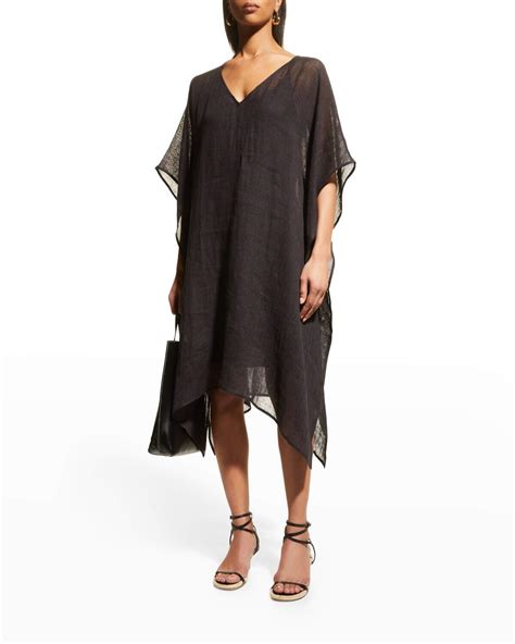 Buy Eileen Fisher Linen Gauze Caftan Black At 75 Off Editorialist