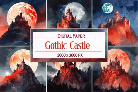 Watercolor Gothic Castle Graphic By Printable Design Creative Fabrica