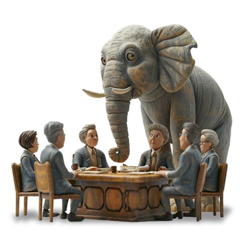 Elephant in the Room Idiom Clipart for Media Designs