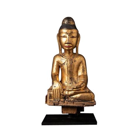 Large Antique Wooden Burmese Buddha Statue From Burma For Sale At 1stdibs