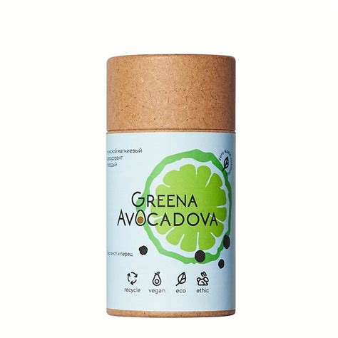 GREENA AVOCADOVA Натуральный дезодорант мужской Бергамот и Перец купить ...