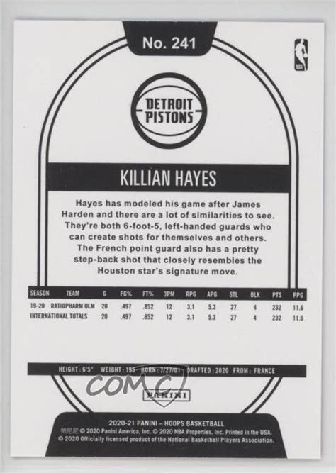 Panini Nba Hoops Red Killian Hayes Rookie Rc Ebay