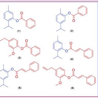 Chemical structures of hybrid molecules from the main constituents of ...