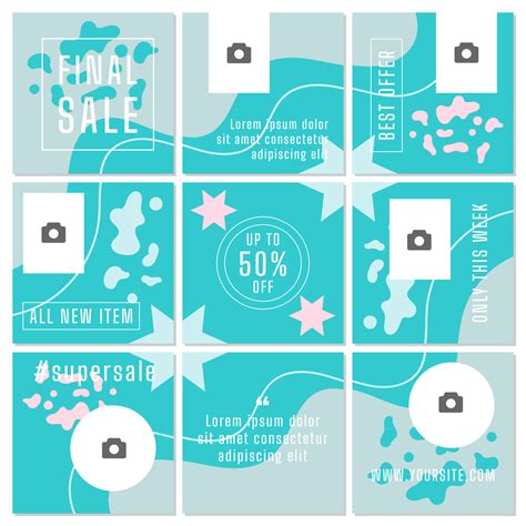 Social Media Puzzle Template and Copy Space Vector Illustration. Blank