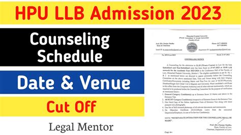 HPU LLB Counseling Schedule 2023 Date Venue Important Documents