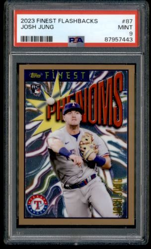 87957443 2023 Topps Finest 87 Josh Jung Flashbacks Rookie Texas