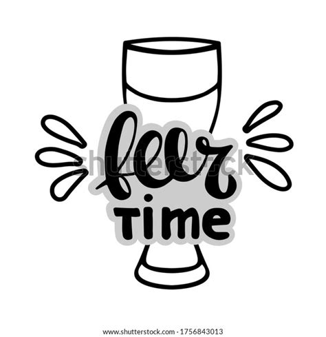 Beer Glass Beer Time Lettering Vector Stock Vector Royalty Free 1756843013