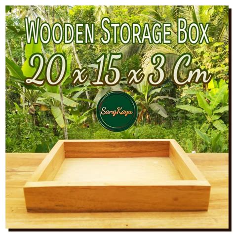 Jual Wooden Tray Wooden Box 20x15x3 Cm Kotak Kayu Kotak Serbaguna