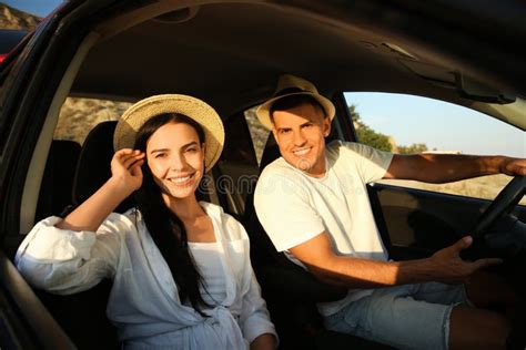 Happy Couple in Car on Road Trip Stock Image - Image of driver, road: 197810019