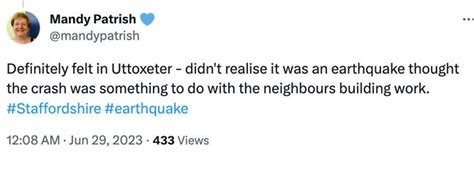 UK hit by 3.3 magnitude earthquake as Staffordshire residents feel ...