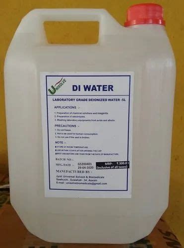 Deionized Water Litre Bag Of Kg Grade Standard Laboratory Grade