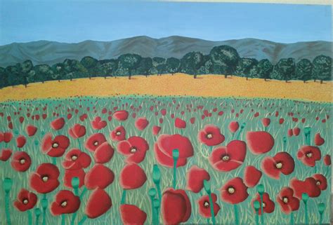 campo de amapolas cuadro original acrilico sobre lienzo comprar cuadros