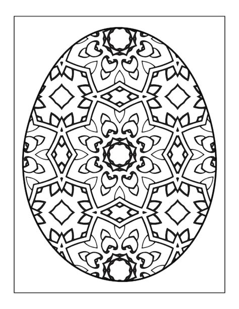 Coloriage Oeuf De Pâques Avec Motif Floral Vecteur Premium