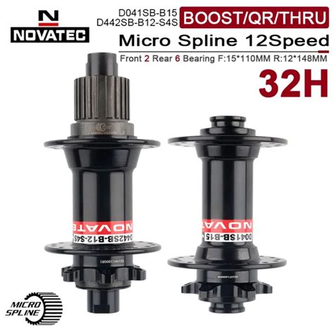 NOVATEC Micro Spline Hub 32 Holes MTB MS Cubes Axle Boost 12 Speed