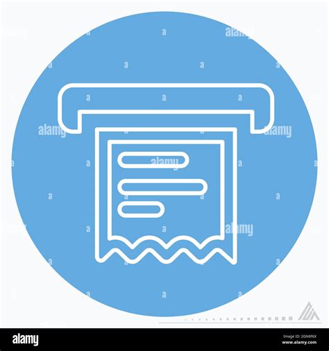 Icon Receipt Blue Eyes Style Simple Illustration Editable Stroke