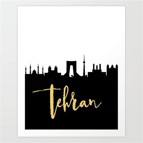 Tehran Iran Designer Silhouette Skyline Art Skyline Art Tehran City