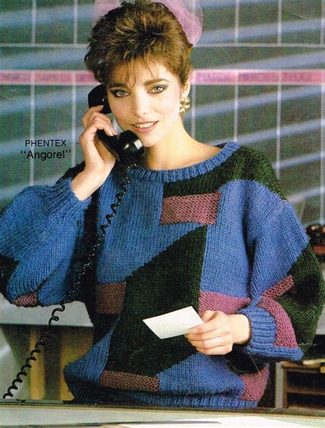 Vintage Knitting Pattern Womens 90s Geometric Sweater Pdf Download