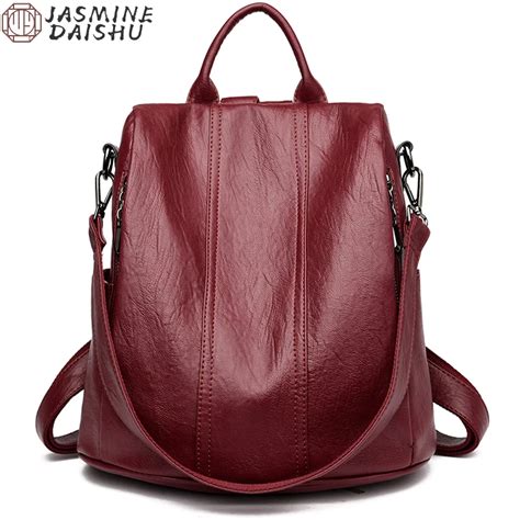 Women S Waterproof Anti Theft Leather Backpack 2022 Girls Shoulder Bags