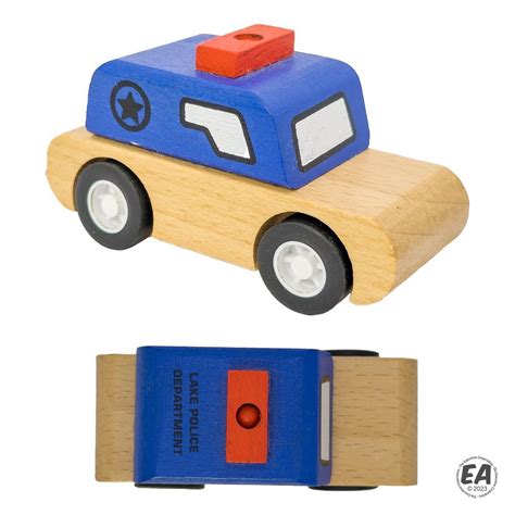 Promotional Wooden Police Car Toy Customized Toys Branded Wooden