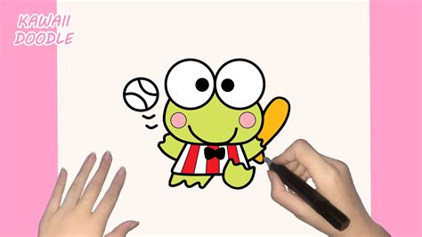 🌸how To Draw Cute Keroppi Baseball⚾️🐸 ~ Step By Step ~ Kawaii Doodle Youtube