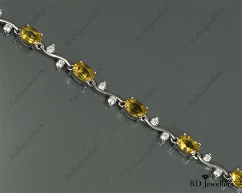 Silver Gemstone Bracelet Natural Citrine Bracelet 925 Etsy