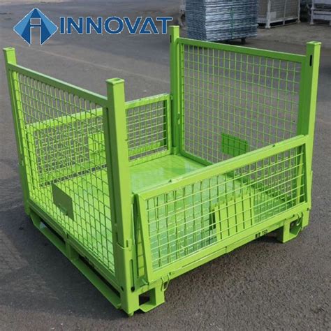 Mesh Box Wire Cage Metal Bin Storage Container Steel Wire Mesh Pallet Container Cage Storage