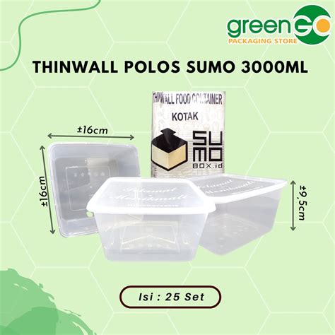 Jual Kotak Thinwall Sumo Ml Isi Set Tempat Makan Plastik Jumbo