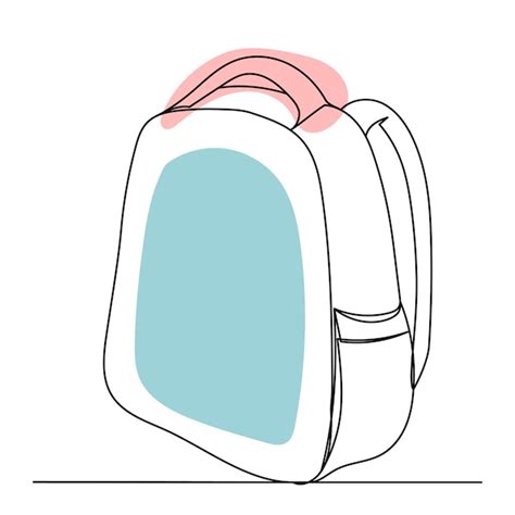 Premium Vector Backpack One Continuous Line Drawing Vector