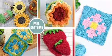 Flower Scrubby Dishcloth Crochet Patterns Free Igoodideas