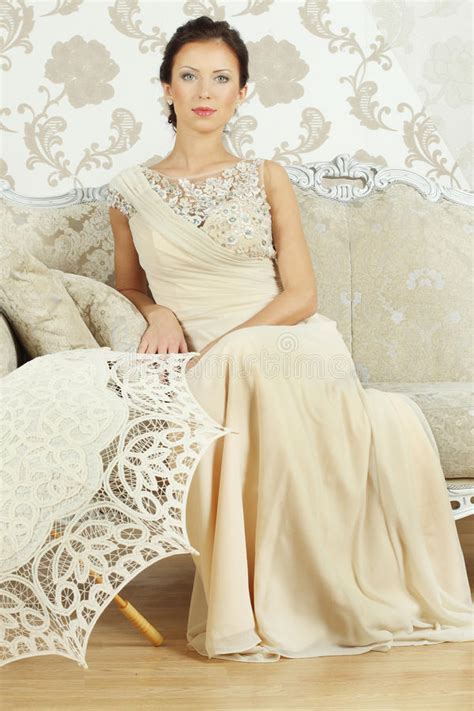 Brunette Woman Indoor Shot Stock Image Image Of Glamour Romantic