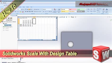 Solidworks How To Scale With Design Table Youtube