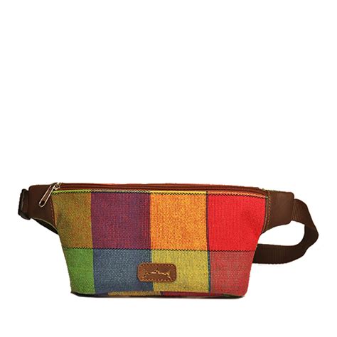 Jute Leather Fanny Pack Unisex Multicolor Maheejaa