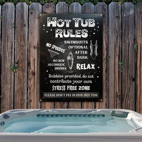 Hot Tub Stress Free Zone Customized Classic Metal Signs Teehall Live Creatively