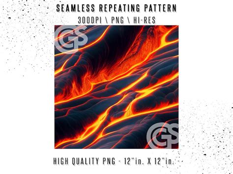 Seamless PNG Lava Flow Seamless Pattern Repeating Design - Etsy