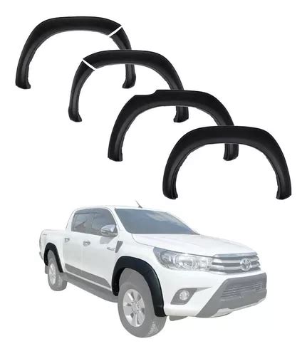 Set Cantoneras Lisas Negro Mate Toyota Hilux Rocco