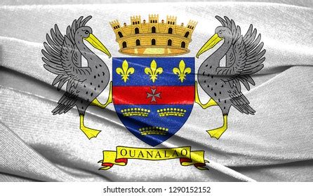 Flag Saint Barthelemy Fabric Flag Saint Stock Illustration