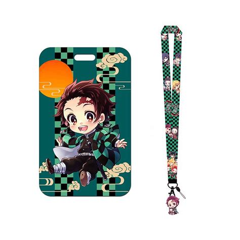 Riapawel Demon Slayer Lanyard Id Badge Key Chain With Id Card Holder