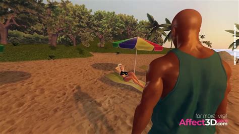 Big Tits Futanari Babe Fucking A Black Guy On A Beach In A D Animation