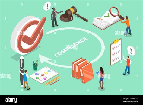 D Isometric Flat Vector Concept Of Regulatory Compliance Business