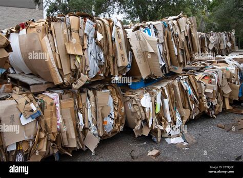 Cardboard Boxes Bundled Outside A Large Retail Store Awaiting Pickup