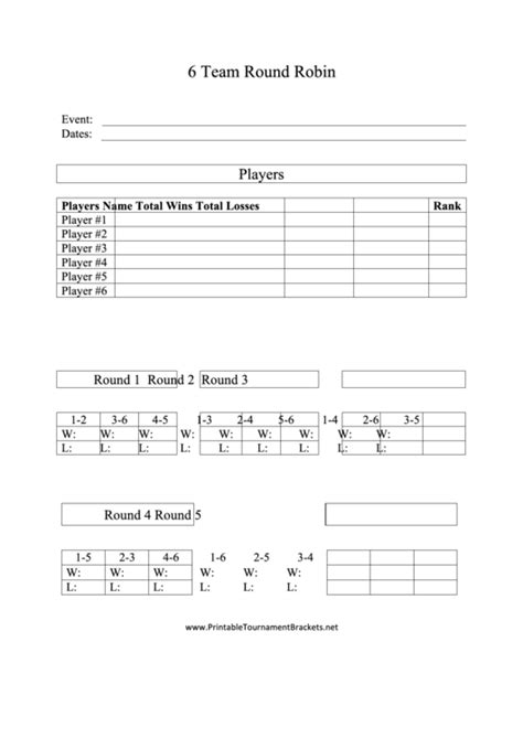 Top 9 Round Robin Tournament Templates Free To Download In Pdf Format