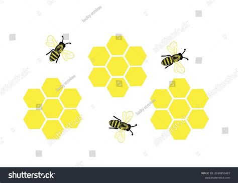 Bee Honey Comb Vector Art Design Stock Vector (Royalty Free) 2034955487 ...