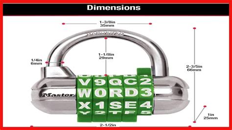 Master Lock 1534D Locker Lock Set Your Own Word Combination Padlock 1