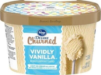 Kroger Light Vividly Vanilla Ice Cream Oz Nutrition Information