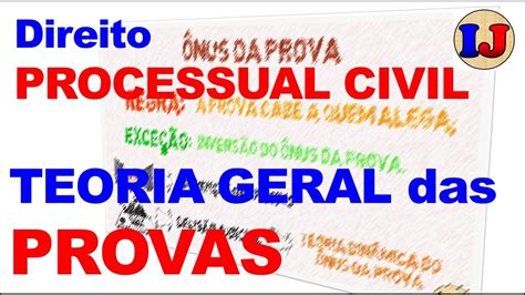 15 Teoria Geral Das Provas Processo Civil Youtube