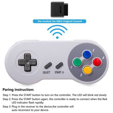 2 Pack Snes Wireless Controller 24ghz Rechargeable