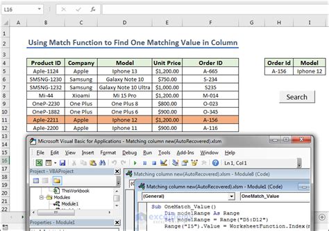 Excel Vba To Find Matching Value In Column Examples